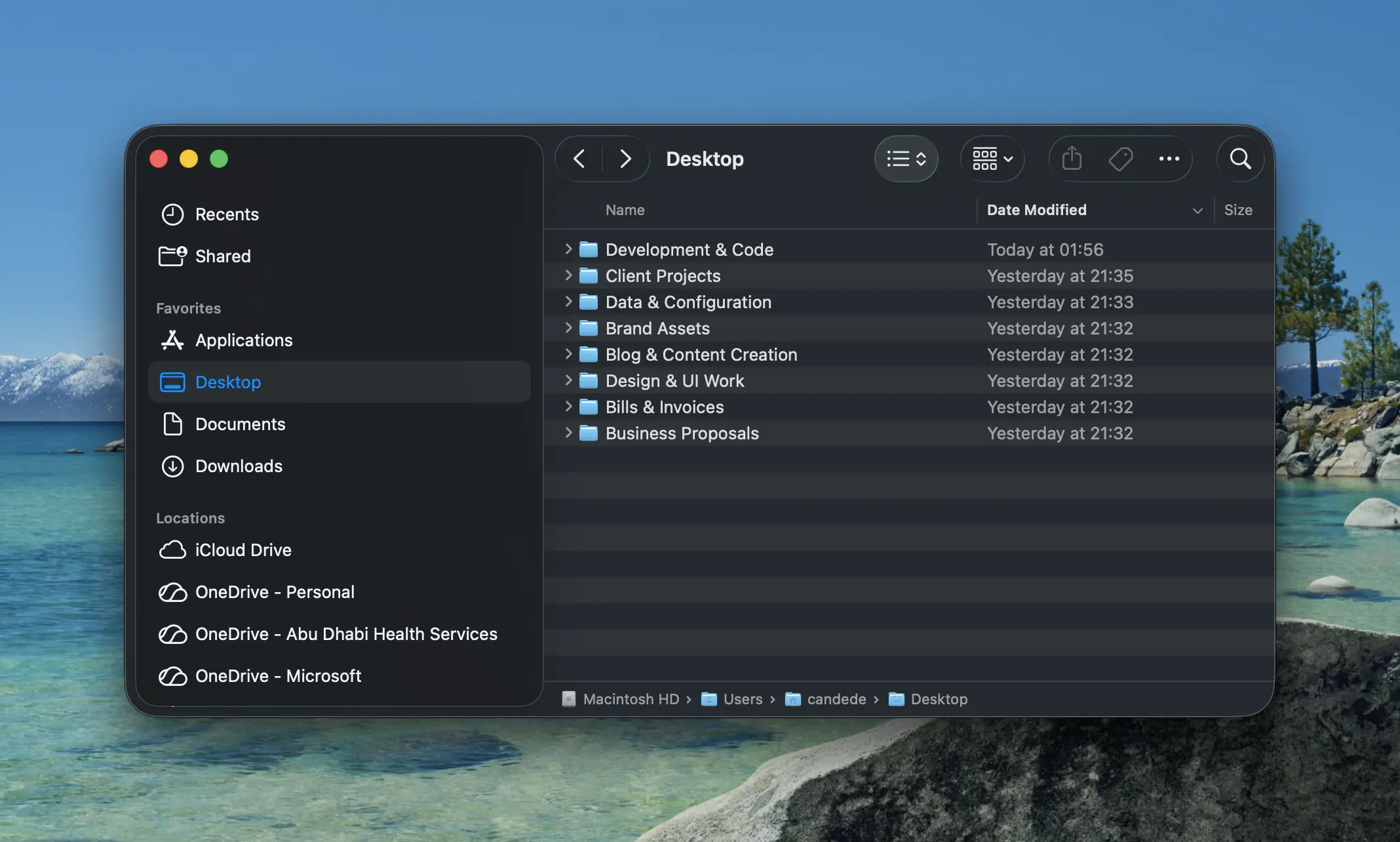 Organized Desktop Structure
