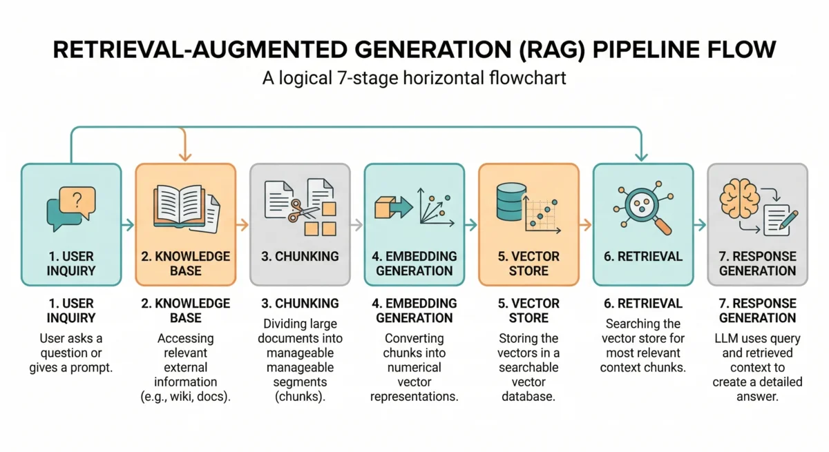 Copilot Studio 7-Stage RAG Pipeline Flow