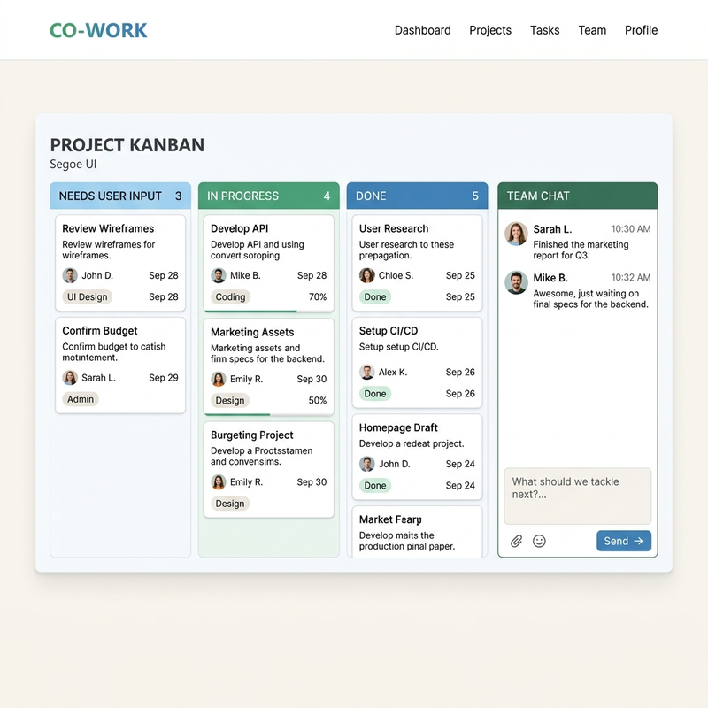 Co-work Kanban Board UI
